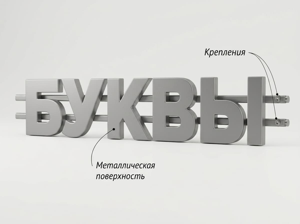 Объёмные буквы без подсветки